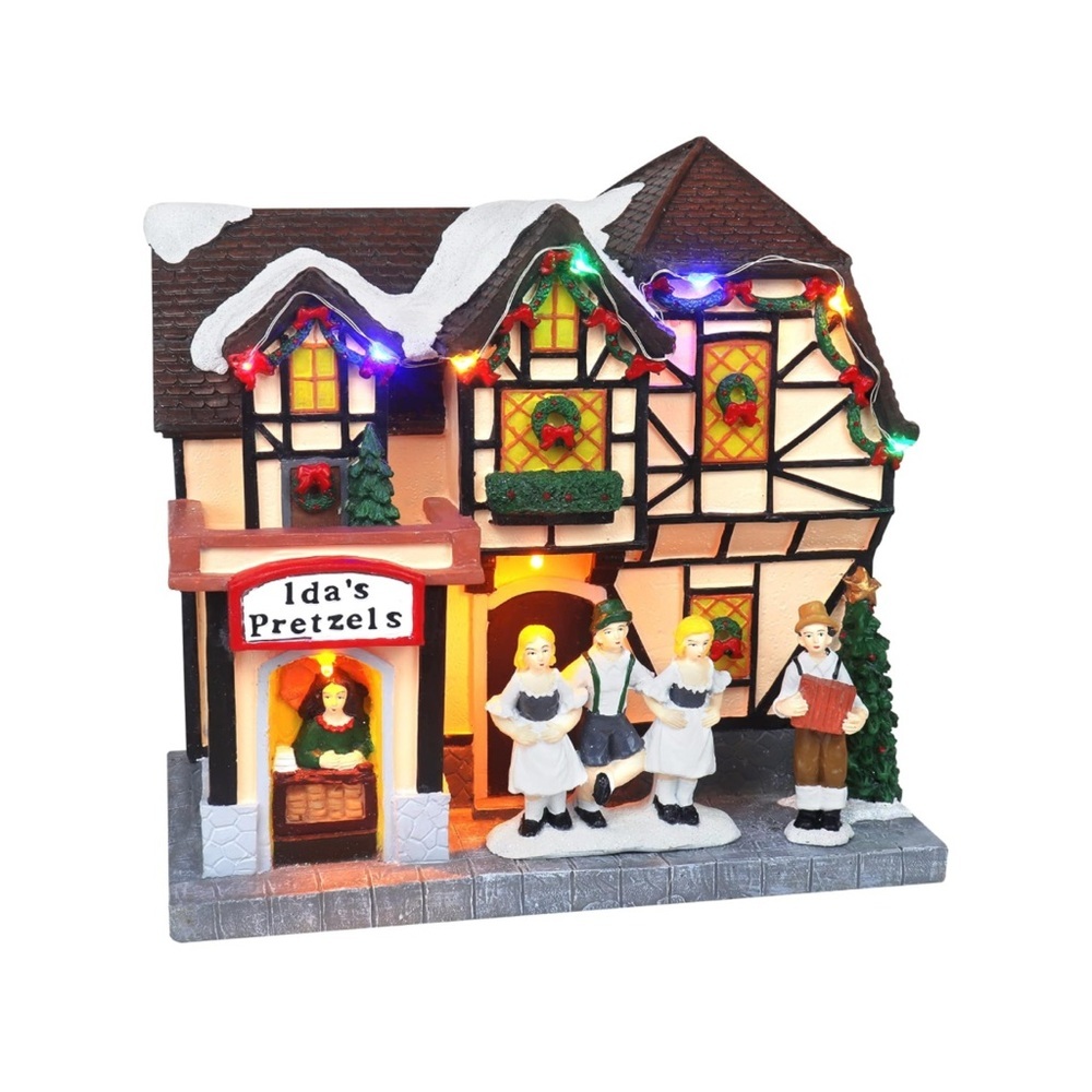 Top Treasures Christmas Village Oktoberfest House Pre-lit Musical Frgurine NIB